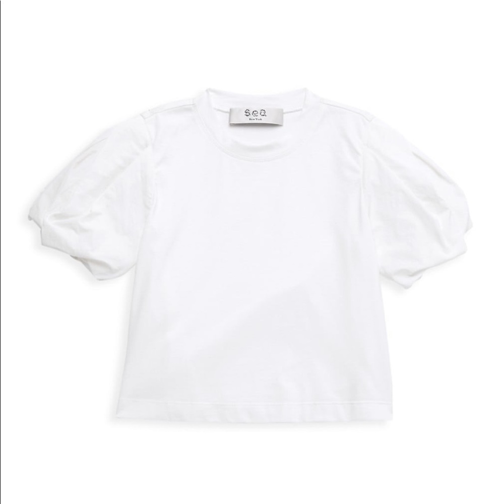 NWT Sea Girls Nadja Taffeta Puff Sleeve Tee Sz 5-7